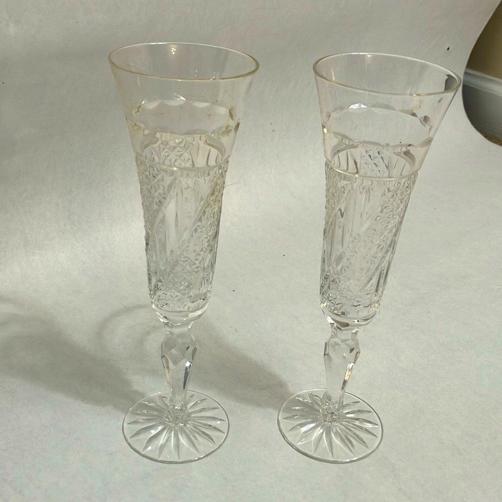 Fluted Champagne Glasses (Set of Two) - Harlstones by ROYAL DOULTON